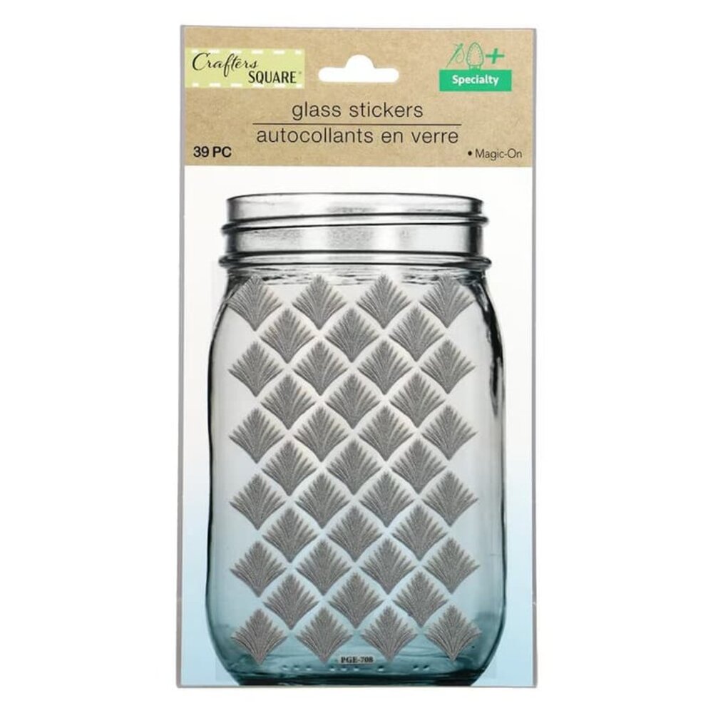 2 pcs Metallic Glass Jar Stickers, Specialty CRAFT DESIGNING DECORATING